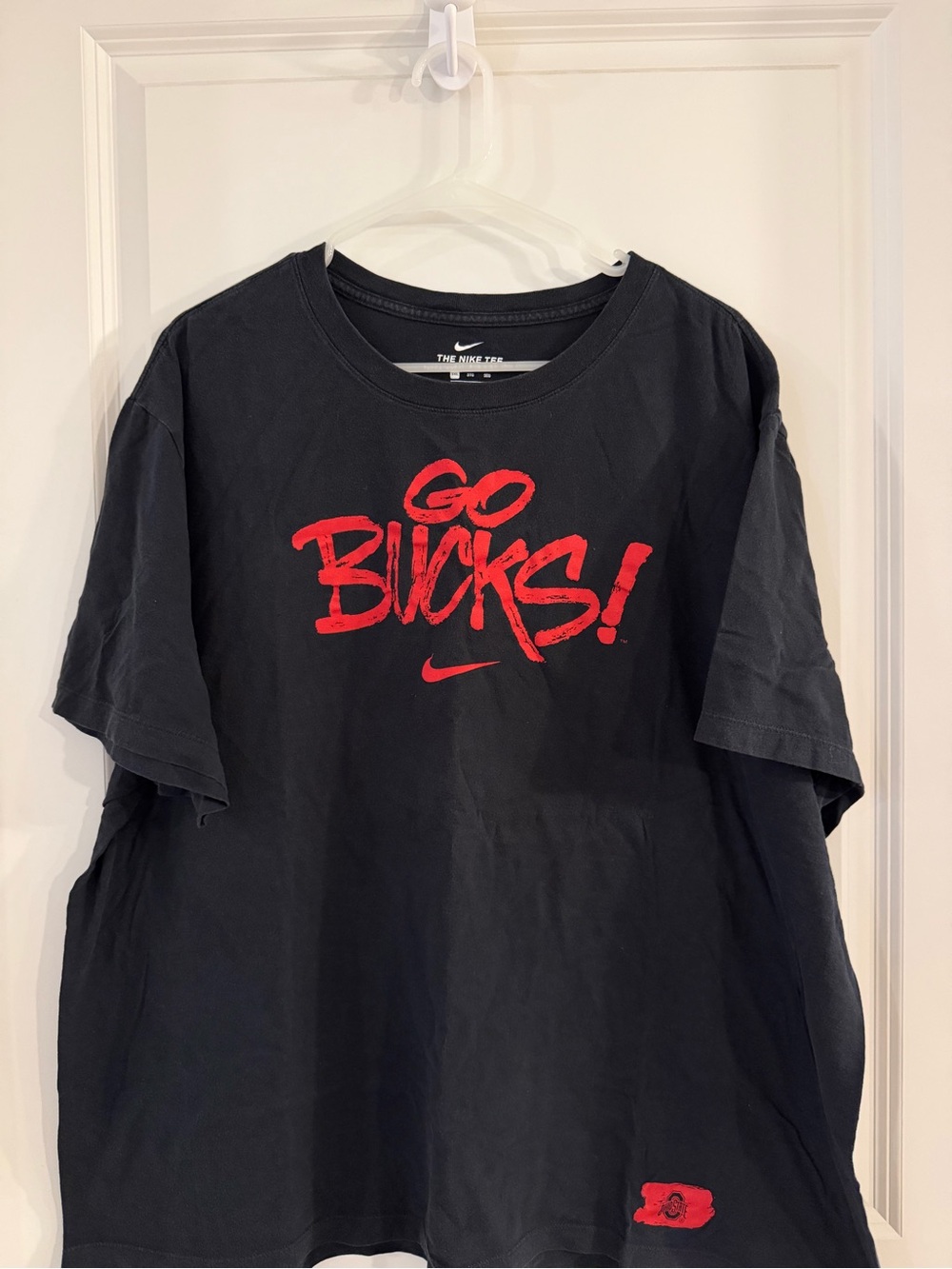 Nike Black Short-Sleeve Tee with Red 'Go Bucks!' Graphic
